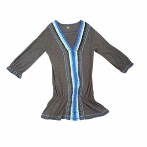 Alo Tunic Top Beach Coverup Grey Blue Small